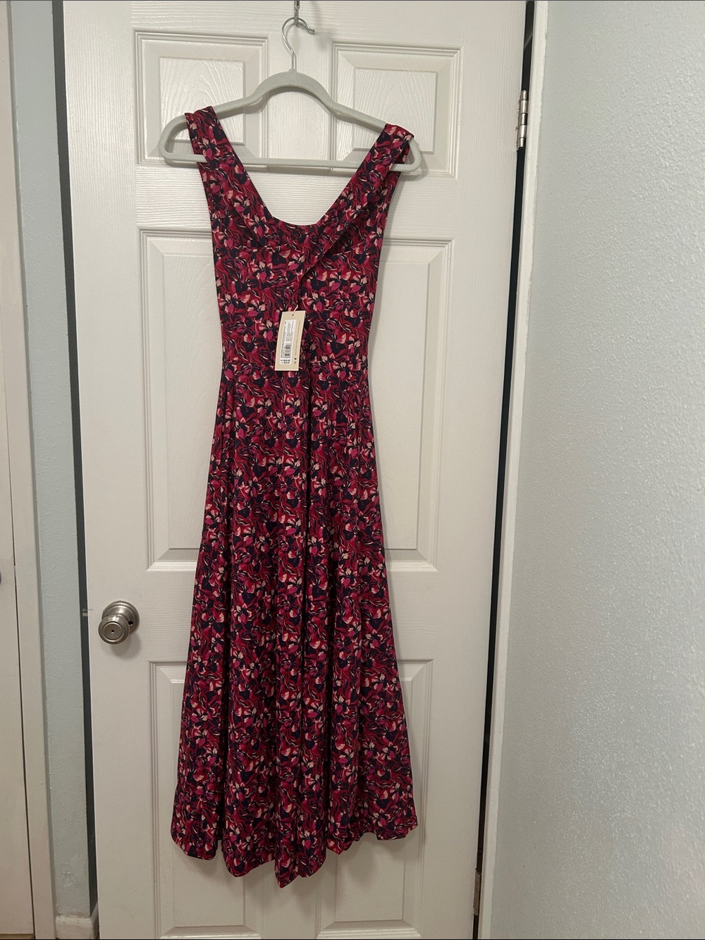 Pact Paradise Petals Poppy, Fit & Flare Open Back Maxi Dress